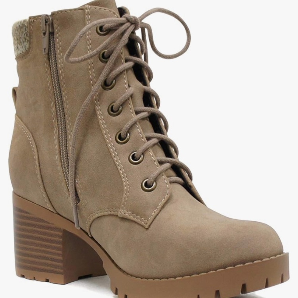 Never worn Tan faux suede boots.